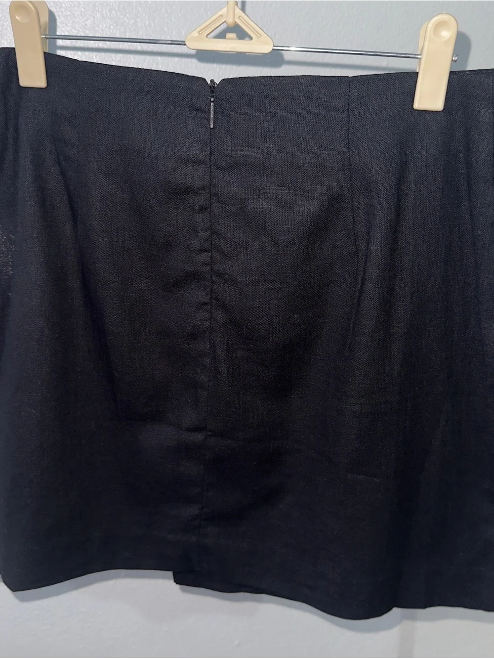 Calvin Klein Black Linen Blend Asymmetric Wrap Mini Skirt - Size 6 NWT 🔖